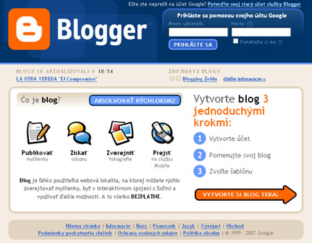 Blogger.com v slovenčine
