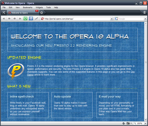 Opera 10 Alpha