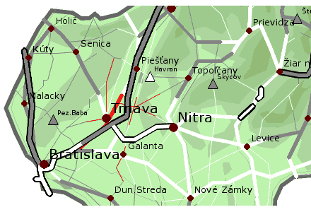 Zjazdnosť ciest - mapa - stav 30. 12. 2005 18:00 hod.