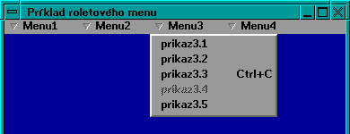ukážka roletového menu