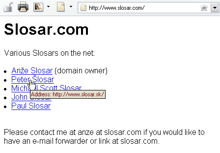 screenshot: slosar.com